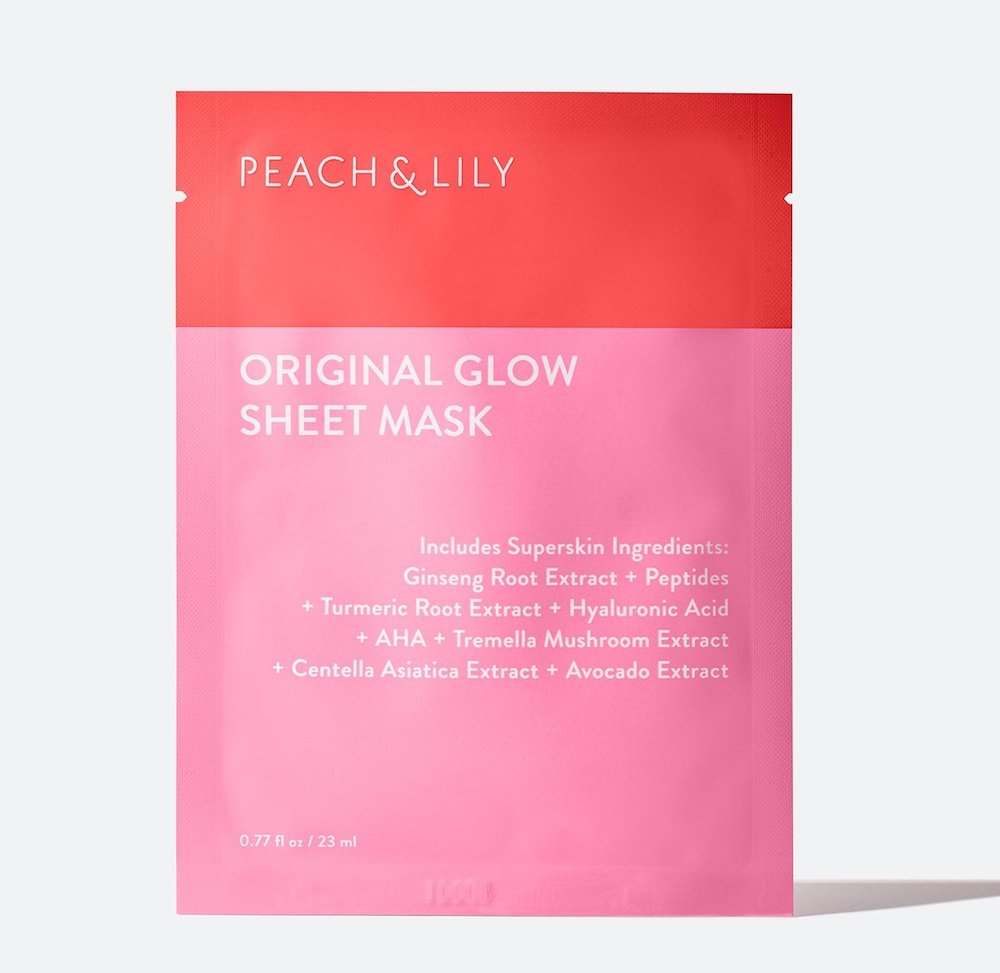 Korean beauty brand Peach and Lily have an Original Glow Sheet Mask that gently soothes and brightens skin. This face mask is good for any skin type. It can help with a number of skin problems such as acne, dullness, and redness sensitivity.
