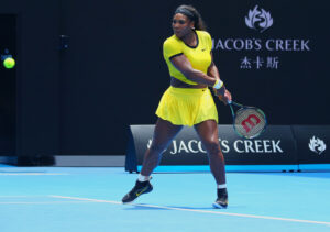 Serena Williams' daughter follows in her footsteps by wearing an adorable mini version of Williams' Australian Open outfit. Her three-year-old daughter, Alexis Olympia Ohanian Jr., rocked the color-blocked ensemble at her tennis lessons.