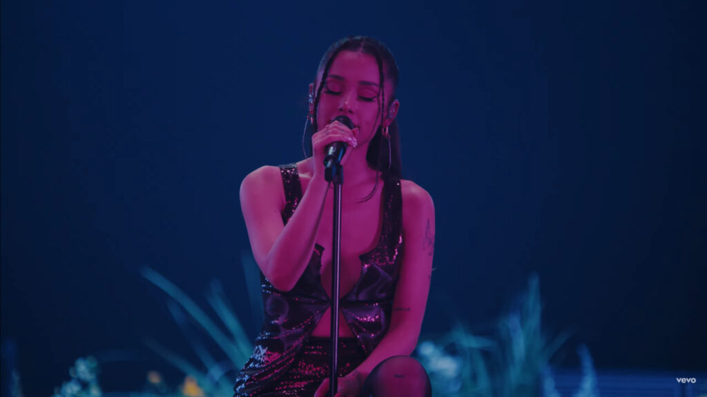 Ariana Grande has shared her stunning performance of "my hair," marking her third exclusive performance on Vevo. All of Grande's song selections come from her sixth studio album, Positions, which was released in October 2020. 