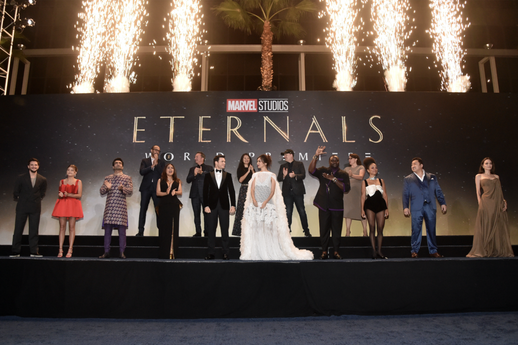 The cast of Eternals shined on the red carpet Monday night for the Hollywood premiere of the latest Marvel movie releasing November 5. 
