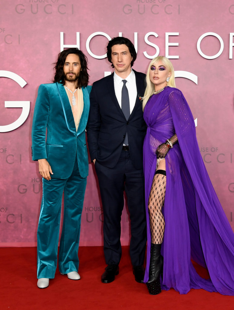 The stars of the anticipated film House of Gucci certainly did not disappoint at the London premiere. Lady Gaga, Adam Driver, Jared Leto, Salma Hayek, and more slayed the red carpet at the Odeon Leicester Square with custom-designed Gucci attire. 