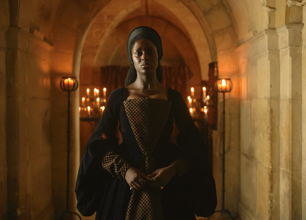 Jodie Turner-Smith is back in the new series, Anne Boleyn, premiering on December 9 on AMC+.