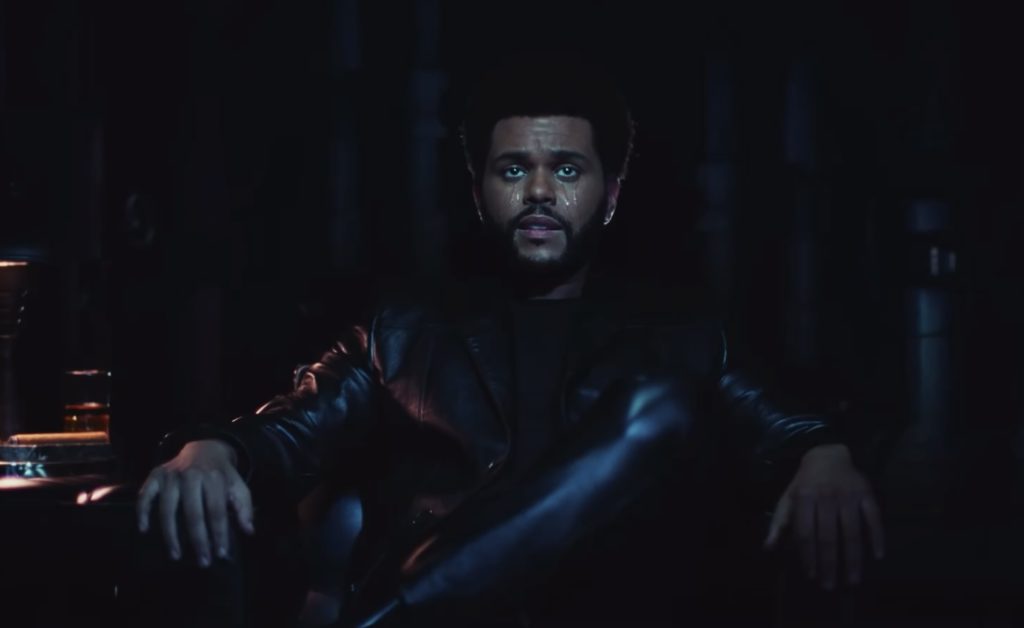 The Weeknd makes his appearance with tears streaming down his face, certainly not "saving those tears" for this track. 