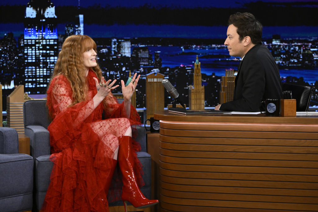 Florence + the Machine made a quick pit stop at The Tonight Show Starring Jimmy Fallon to perform "My Love." The track is featured on the band's upcoming album, Dance Fever, out May 13. 