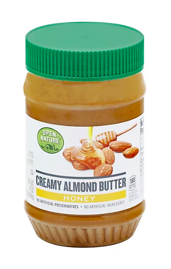When it comes to butter, you can use any type, such as almond butter. You can grab the Open Nature Almond Butter Creamy Honey here for $8.49. 
