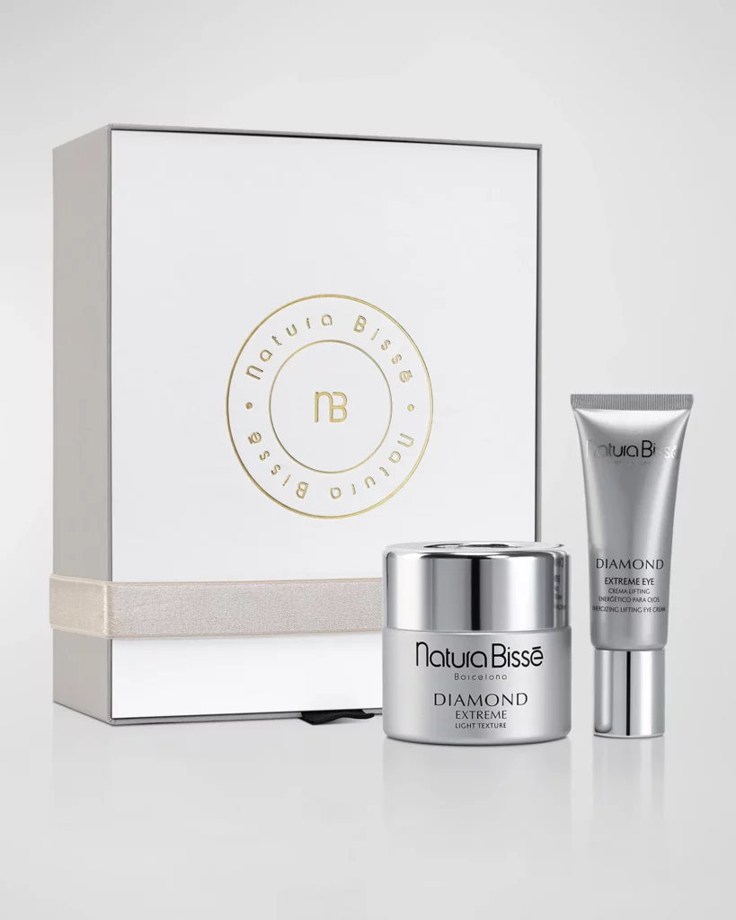 The Limited Edition Diamond Extreme Light Holiday Set comes with the Diamond Extreme Cream Light Texture and the Diamond Extreme Eye that helps reduce wrinkles. This gift set is perfect for the following skin types: all, combination, and oily. This set helps with the loss of firmness, dullness, fine lines and wrinkles, dark circles, and puffiness. The Diamond Extreme Cream Light Texture includes a Smart Energy complex that has ingredients of Artemia salina, peony root extract, and ChronoSkin. The Diamond Extreme Eye is formulated with Artemia salina, and has ingredients such as vitamin PP, Phytosphingosine, and pea extract. With these natural ingredients, it helps to energize the complexion. These products will keep you looking youthful as ever. This is valued at $633, but you can get it at a special price here for $395. 