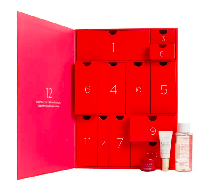 The Clarins Advent Calendar Set features 12 beauty products, ranging from skincare to makeup. Clarins uses plant-based ingredients for their products and eco-friendly packaging. In addition, they utilize plant extracts in their formulas. You will surely find a surprise in each drawer of this advent calendar. Treat yourself to this exclusive gift set for the holidays here for the price of $78. 