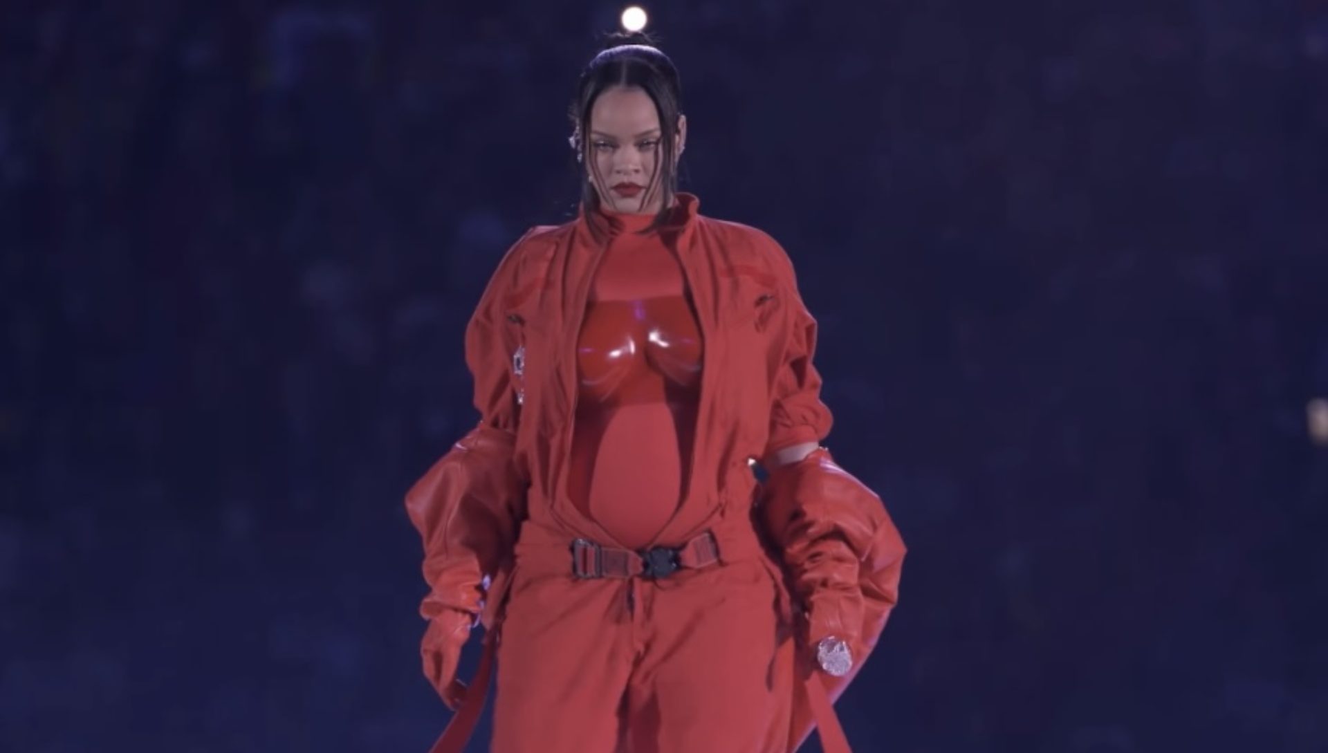 Pregnant Rihanna roars at Super Bowl LVII halftime show