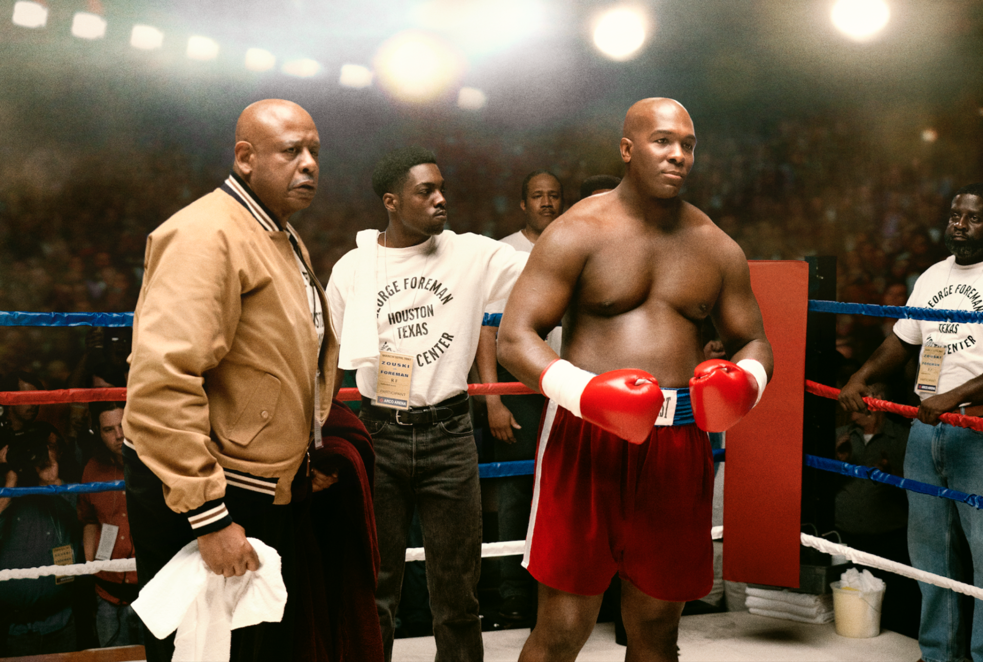 Sony’s 'Big George Foreman: The Miraculous Story of the Once and Future Heavyweight Champion of the World' action drama slated for April 28, stars Khris Davis, Jasmine Mathews, Sullivan Jones, Lawrence Gilliard Jr., John Magaro, Sonja Sohn, and Forest Whitaker.