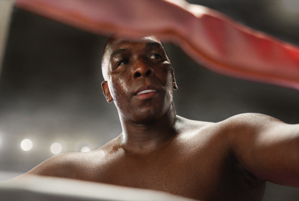 Sony’s 'Big George Foreman: The Miraculous Story of the Once and Future Heavyweight Champion of the World' action drama slated for April 28, stars Khris Davis, Jasmine Mathews, Sullivan Jones, Lawrence Gilliard Jr., John Magaro, Sonja Sohn, and Forest Whitaker.