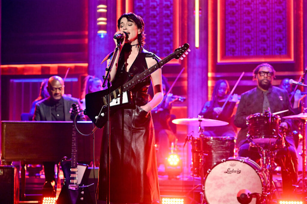 Annie Clark, also known as St. Vincent, made a quick pit stop to 'The Tonight Show Starring Jimmy Fallon' on March 8.