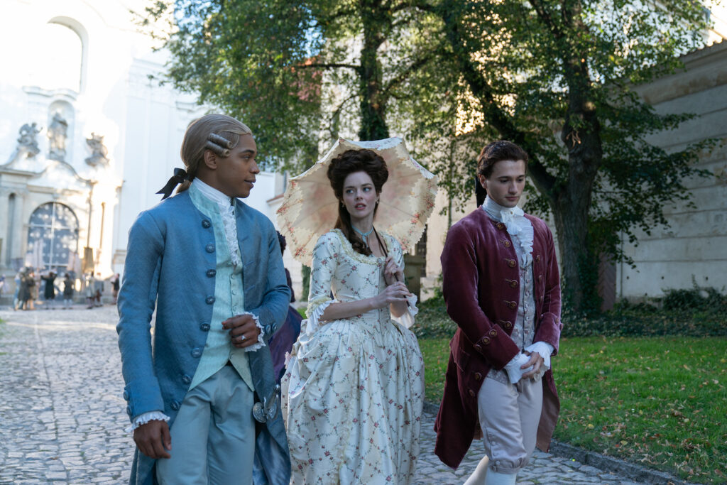 Kelvin Harrison Jr. (Luce, Monsters and Men) stars as composer and polymath Joseph Bologne, Chevalier de Saint-Georges, alongside Samara Weaving.