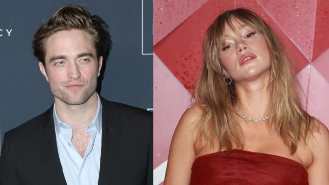 Actor Robert Pattinson and singer Suki Waterhouse were spotted pushing a stroller with their first child inside during a walk in Los Angeles.