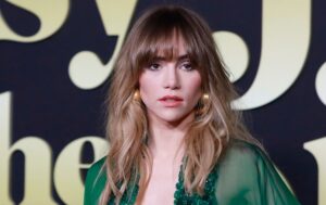 Actor Robert Pattinson and singer Suki Waterhouse were spotted pushing a stroller with their first child inside during a walk in Los Angeles.
