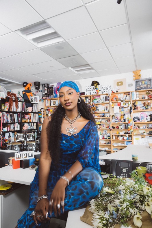 Tems performed two unreleased songs, 'Unfortunate' and 'Forever,' from her upcoming debut album, 'Born in the Wild,' on NPR Tiny Desk.