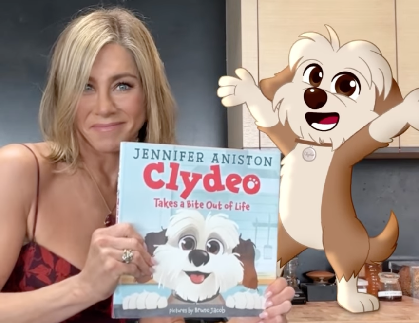 Jennifer Aniston announces first book, Clydeo Takes a Bite Out of Life, will be published on October 1.  