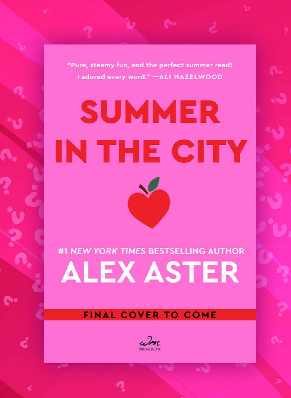 Alex Aster announces a new steamy romance adult novel, Summer in the City, set to release on March 25, 2025.