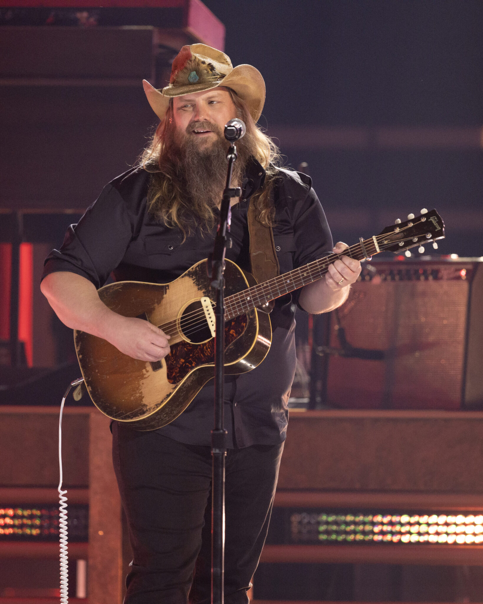 Chris Stapleton won the Best Male Artist award during the sixtieth annual Academy of Country Music (ACM) Awards hosted by Reba McEntire in Frisco, Texas.