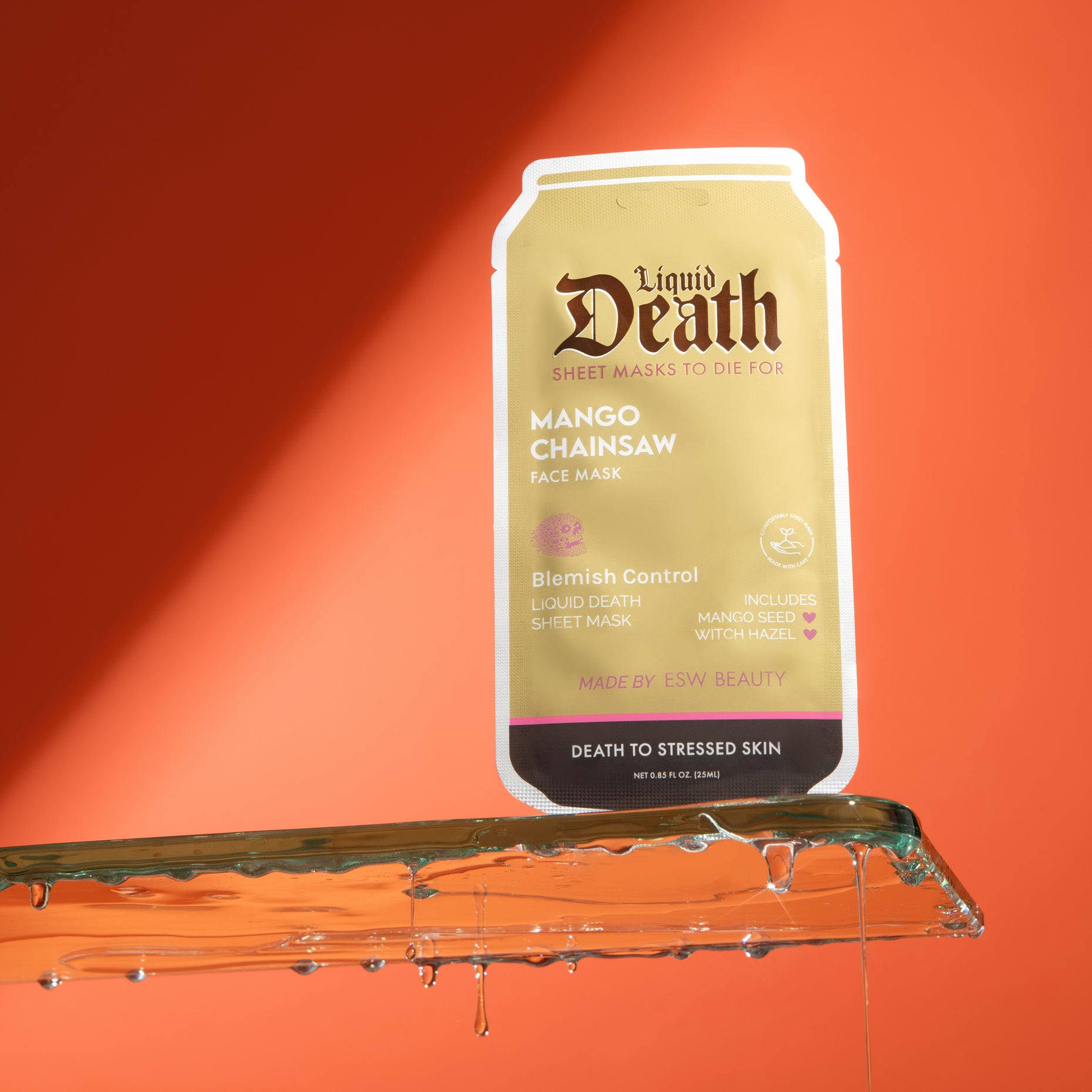 Meet the skincare collab you didn’t know you needed: ESW Beauty x Liquid Death. The clean beauty brand has teamed up with the cult-favorite canned water company to launch a limited-edition set of sheet masks.