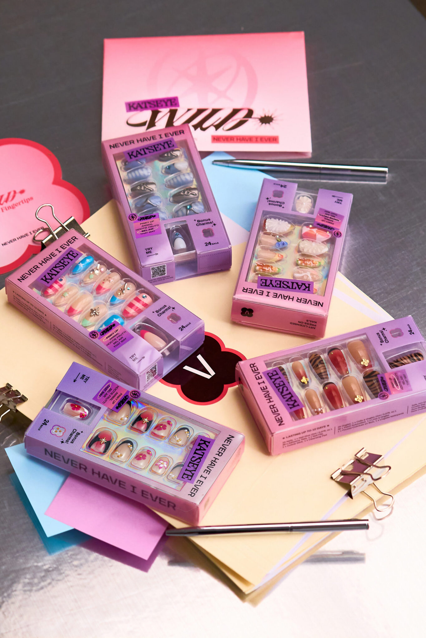 Award-winning press-on nail brand Never Have I Ever poses the question, “What if you could wear an album on your fingertips?” with their new KATSEYE collection. The New York City-based brand drew inspiration from each of the five tracks on the girl group's latest EP, WILD.