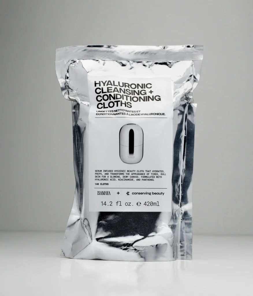 Isamaya Conserving Beauty cleansing cloths dissolve in water, remove makeup, and hydrate skin. Here's our take on the genius canister-and-cloths duo.