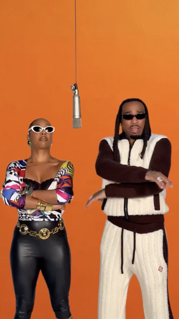 Victoria Monét recreated the viral AI trend in real life with Quavo to celebrate their new albums, with a clear 'No AI' message championing human art.